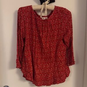 47 Red Floral Blouse